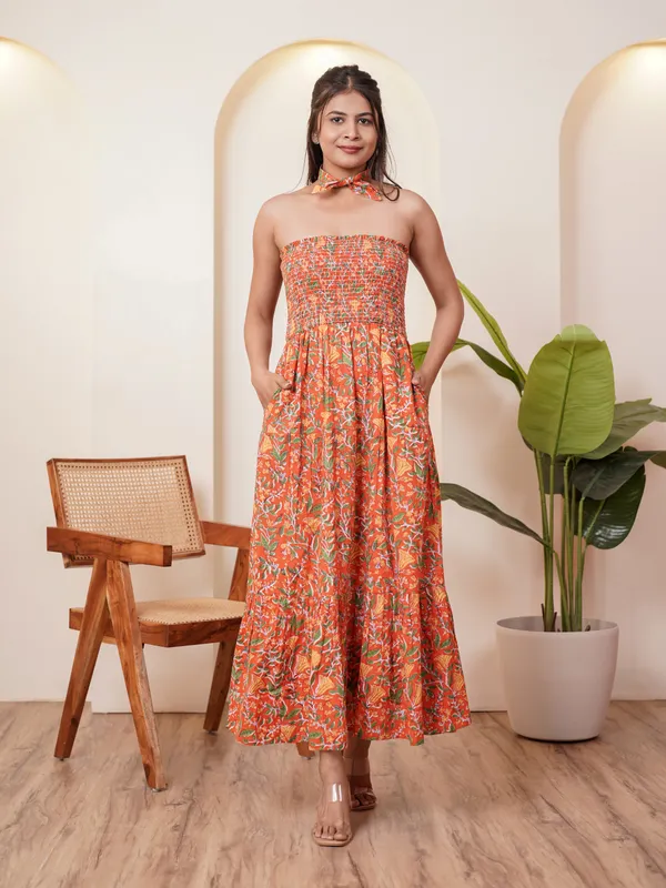Celenia_Hand_block_Printed_Floral_Long_Dress