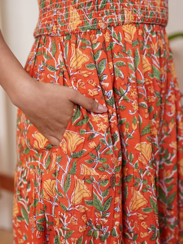 Celenia_Hand_block_Printed_Floral_Long_Dress
