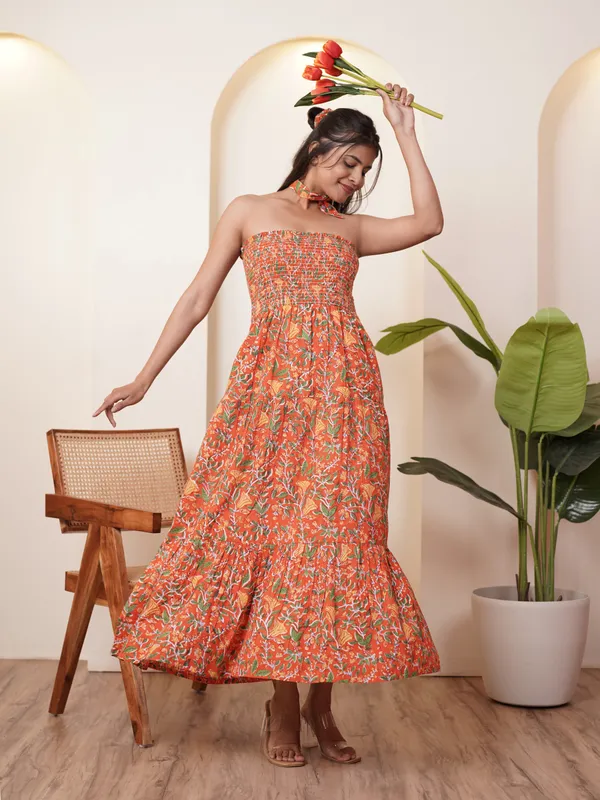 Celenia_Hand_block_Printed_Floral_Long_Dress