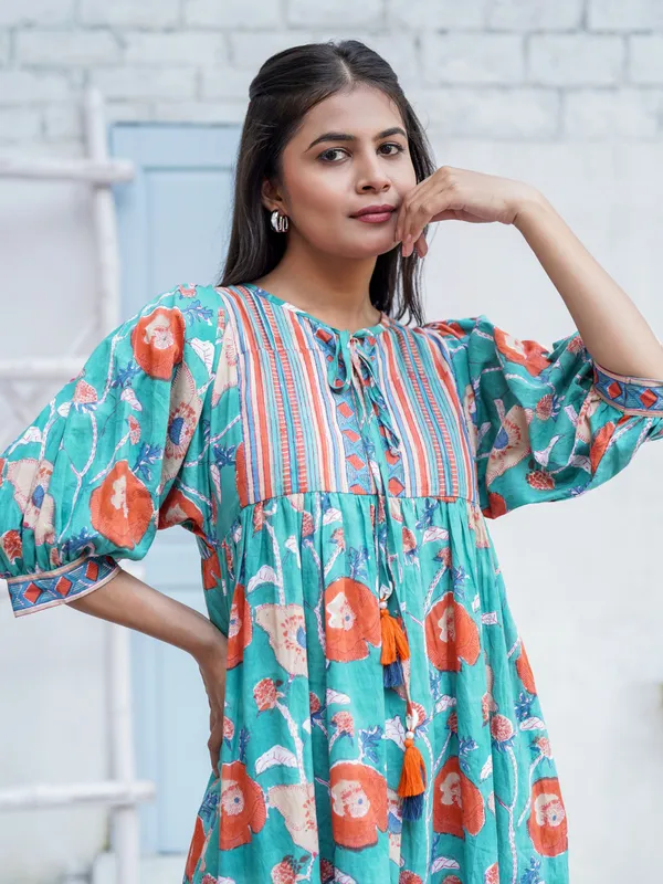 Miraya_Hand_block_Printed_Garden_Stroll_Dress