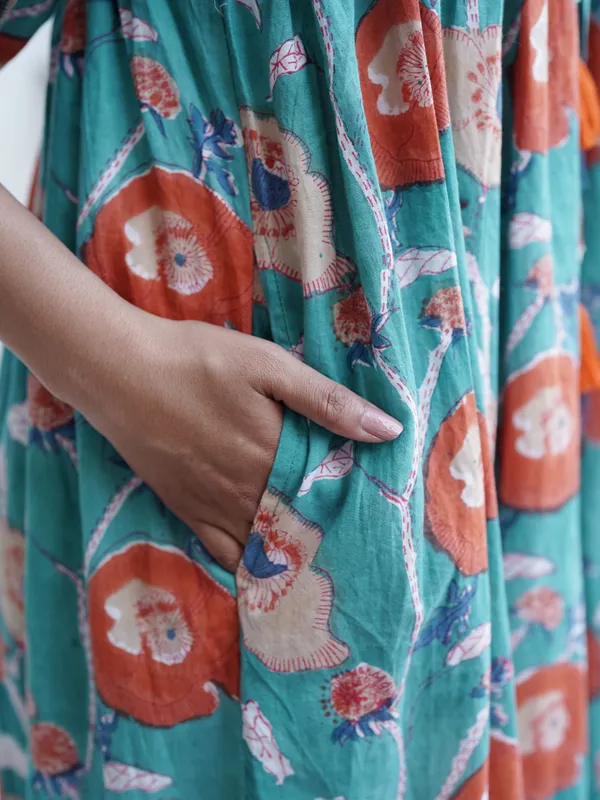 Miraya_Hand_block_Printed_Garden_Stroll_Dress