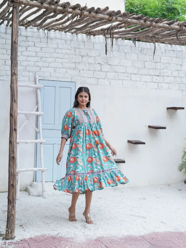 Miraya_Hand_block_Printed_Garden_Stroll_Dress