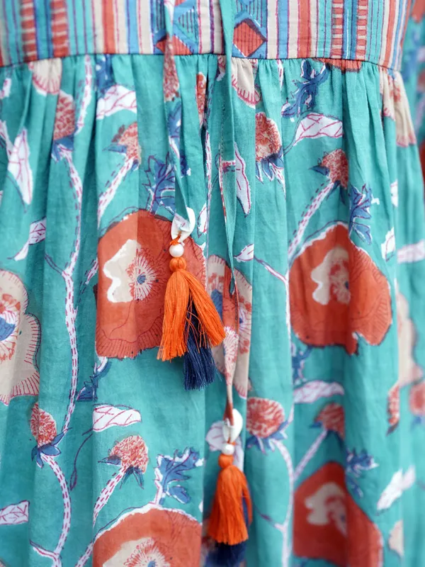 Miraya_Hand_block_Printed_Garden_Stroll_Dress