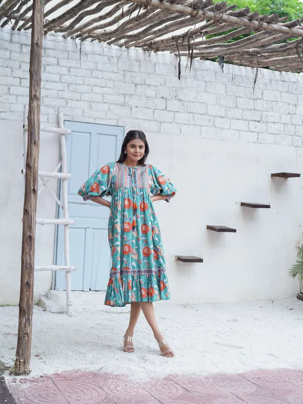 Miraya_Hand_block_Printed_Garden_Stroll_Dress