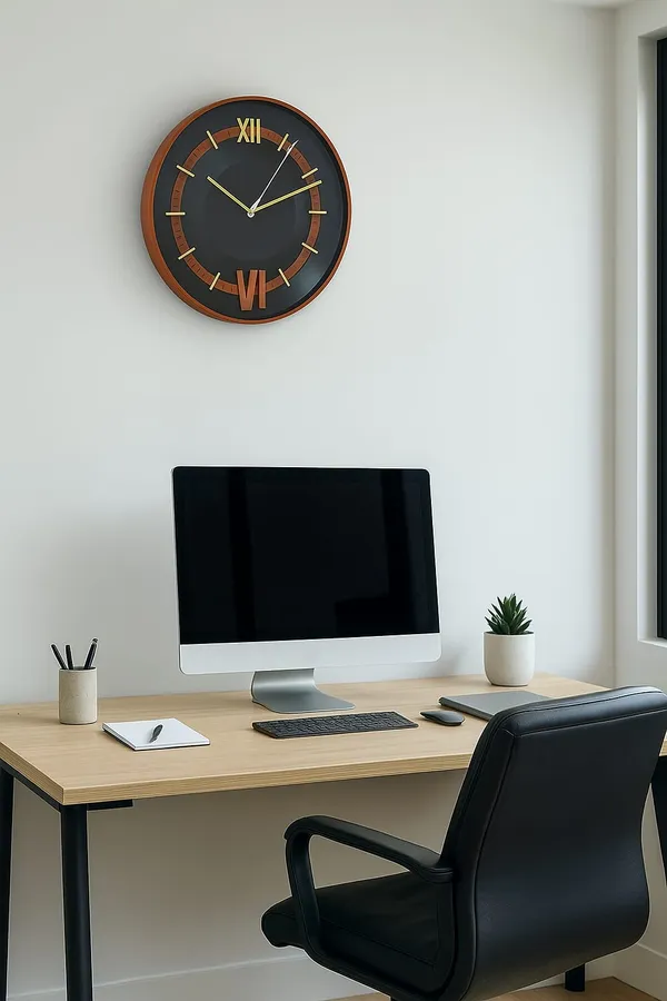Titan_Inspired_Brown_&_Black_Modern_Designer_33_CM_Roman_Numerals_Wall_Clock
