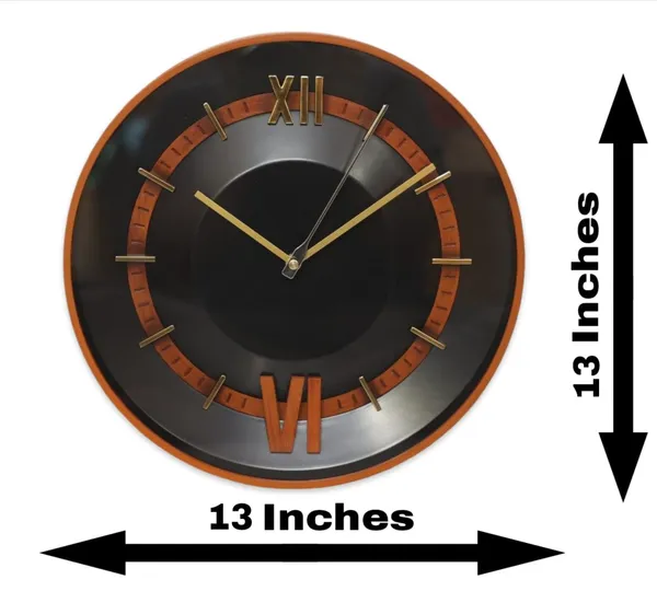 Titan_Inspired_Brown_&_Black_Modern_Designer_33_CM_Roman_Numerals_Wall_Clock
