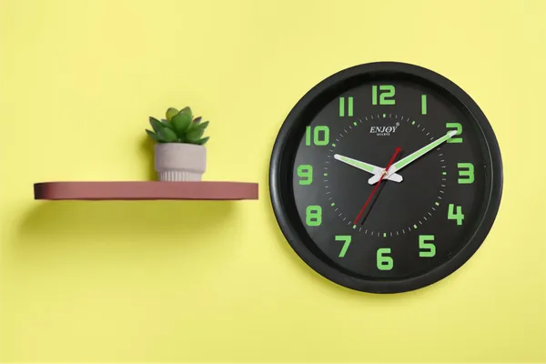 Designer_Night_Glow_Wall_Clock_|_Black_Plastic__Frame