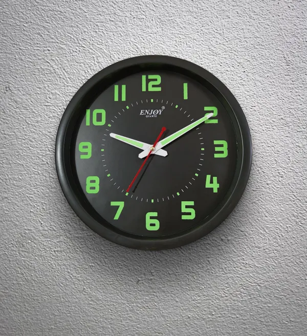 Designer_Night_Glow_Wall_Clock_|_Black_Plastic__Frame