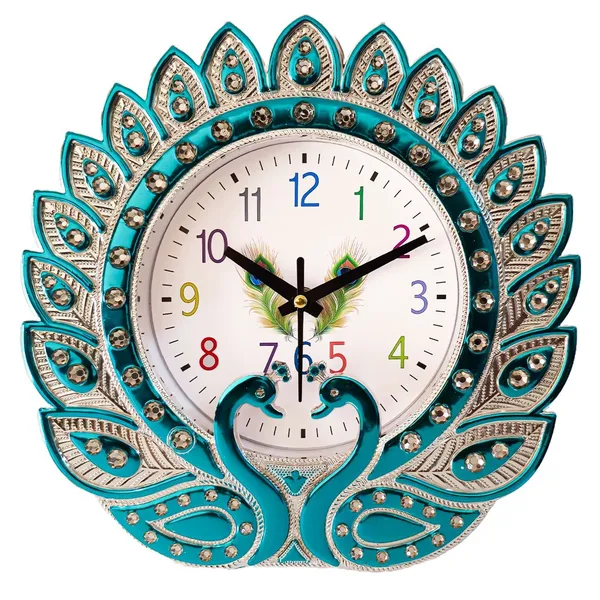 Rama_Green_Color_Peacock_Designer_Wall_Clock