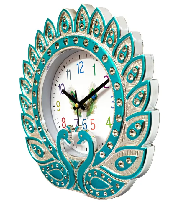 Rama_Green_Color_Peacock_Designer_Wall_Clock