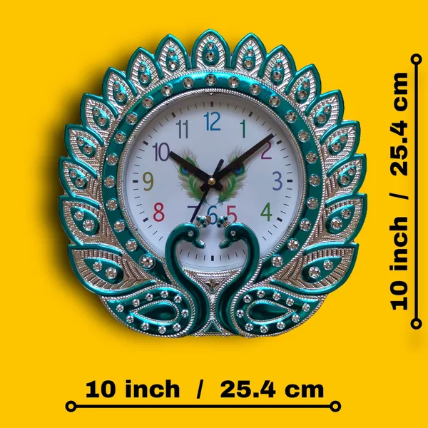 Rama_Green_Color_Peacock_Designer_Wall_Clock