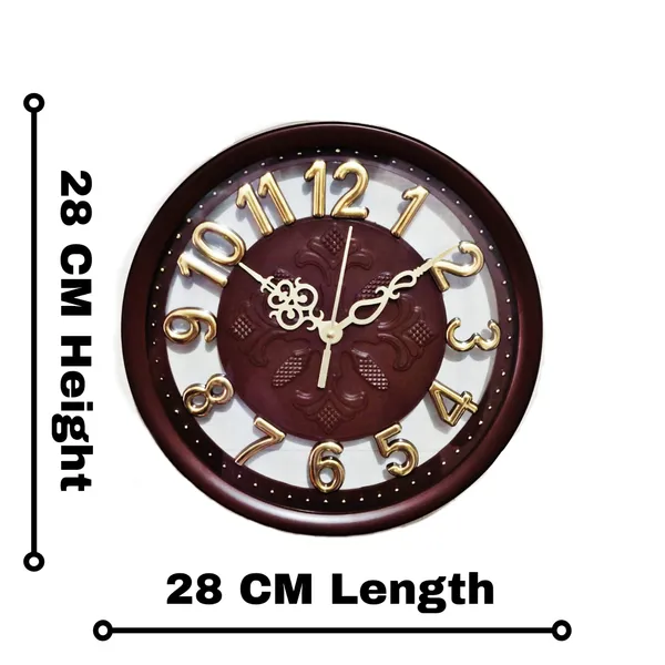 Dual_Glass_3D_Numbers_Designer_Wall_Clock_|_Maroon_&_Gold_Plastic_Frame