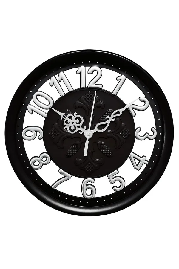 Dual_Glass_3D_Numbers_Designer_Wall_Clock_|_Black_&_Silver