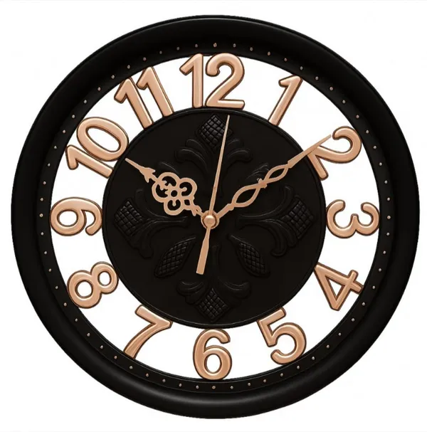 Dual_Glass_3D_Numbers_Designer_Wall_Clock_|_Black_&_Copper