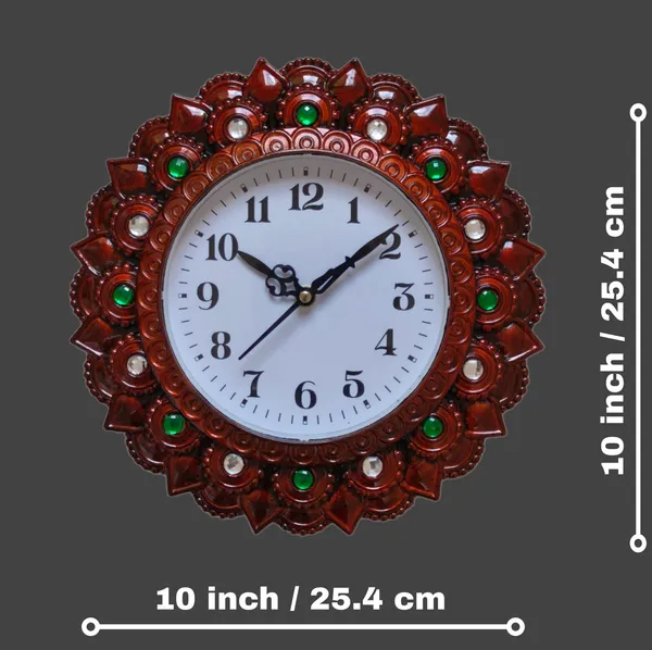 Brown_Frame_With_Gemstone_Wall_Clock