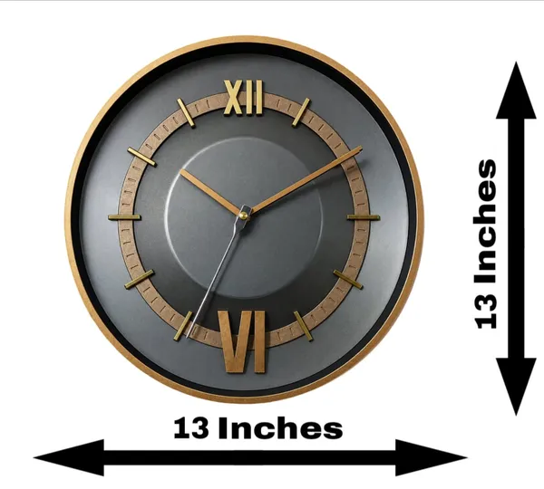 Titan_Inspired_Modern_Designer_33_CM_Roman_Numerals_Wall_Clock_|_Light_Green_&_Copper