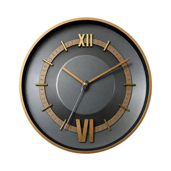 Titan_Inspired_Modern_Designer_33_CM_Roman_Numerals_Wall_Clock_|_Light_Green_&_Copper