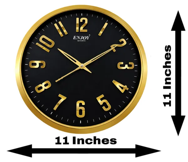 Unique_3D_Embossed_Wall_Clock_(Golden-Black)