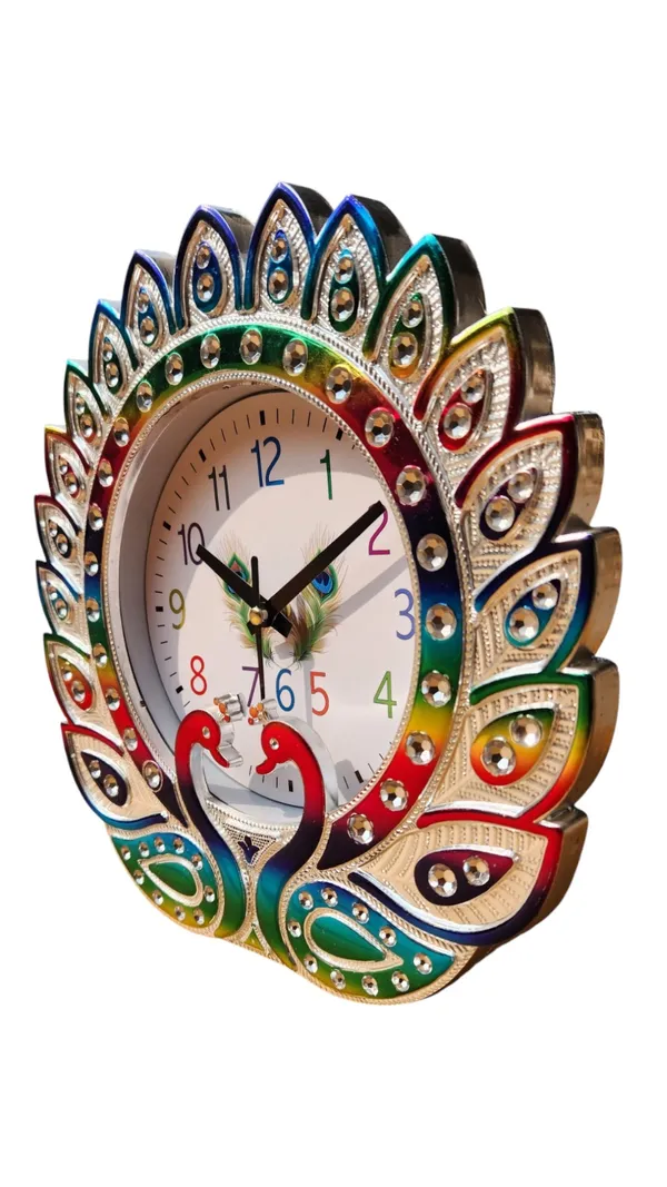 Multicolor_Peacock_Designer_Wall_Clock