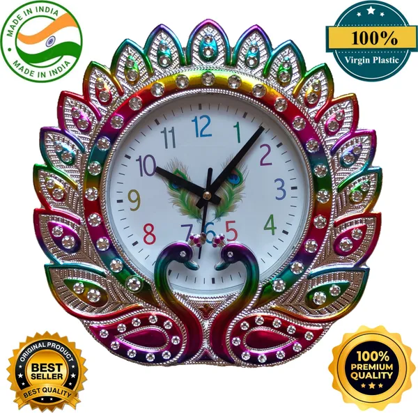 Multicolor_Peacock_Designer_Wall_Clock