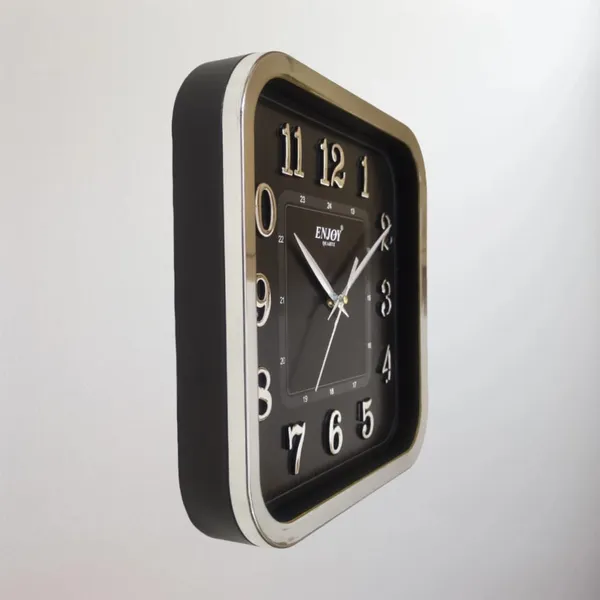 Embossed_Numerals_Square_Wall_Clock_(BLACK-SILVER)