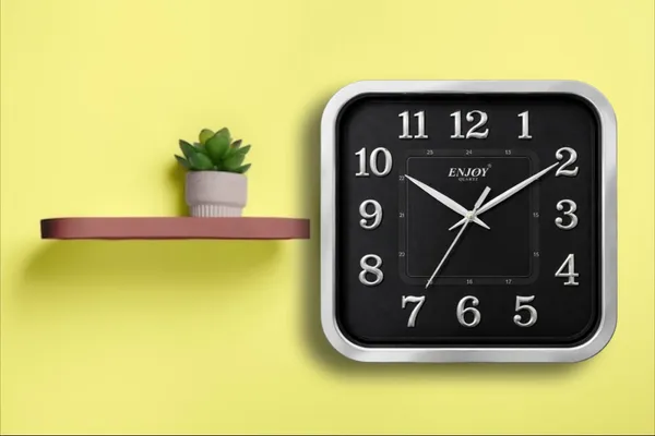 Embossed_Numerals_Square_Wall_Clock_(BLACK-SILVER)