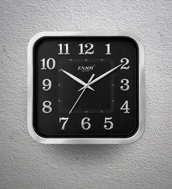 Embossed_Numerals_Square_Wall_Clock_(BLACK-SILVER)