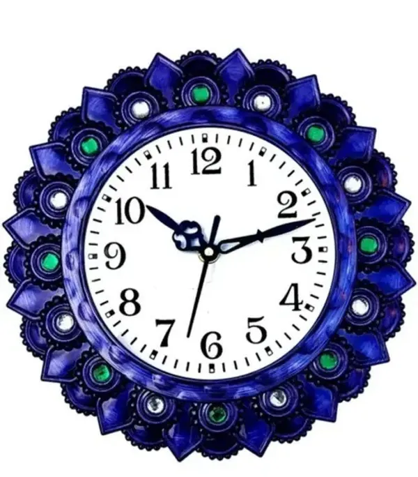 Dark_Blue_With_Gemstone_Wall_Clock