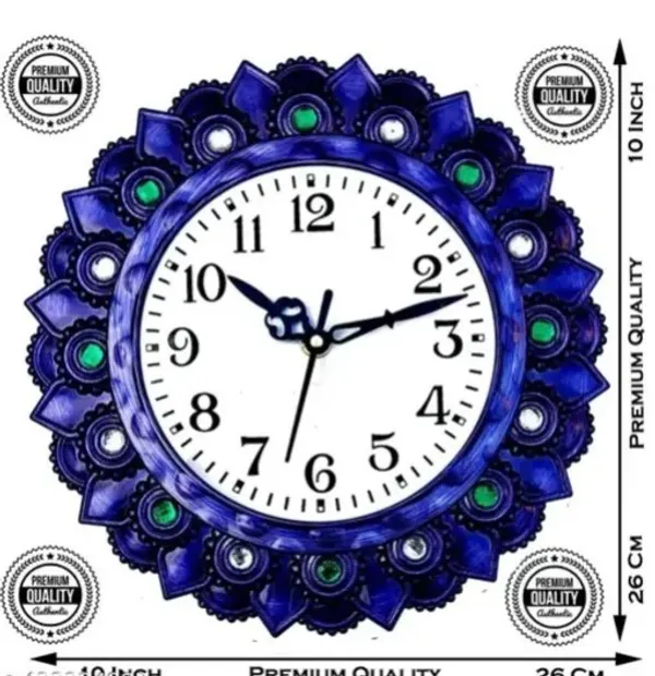 Dark_Blue_With_Gemstone_Wall_Clock