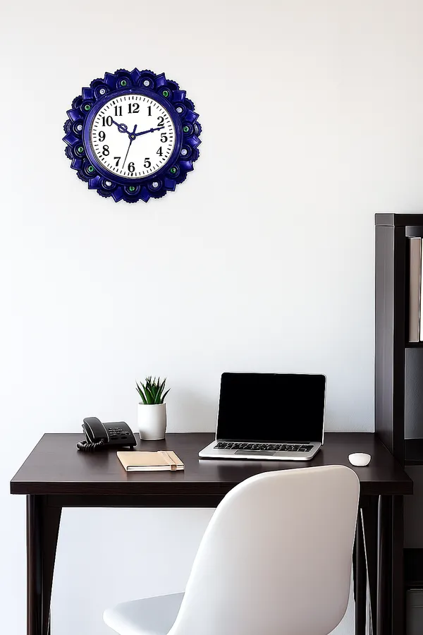 Dark_Blue_With_Gemstone_Wall_Clock