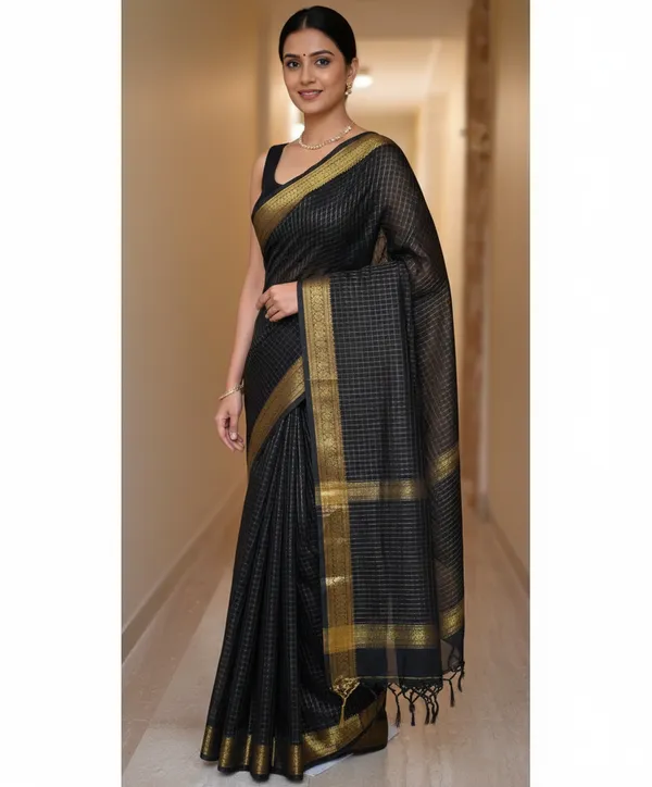 Black_Kalyani_Cotton_Silk_Full_Zari_Butta_Saree_For_Women
