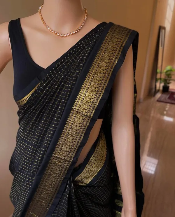 Black_Kalyani_Cotton_Silk_Full_Zari_Butta_Saree_For_Women