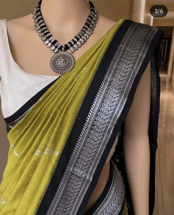 Lime_Green_Kalyani_Cotton_Silk_Saree_For_Women