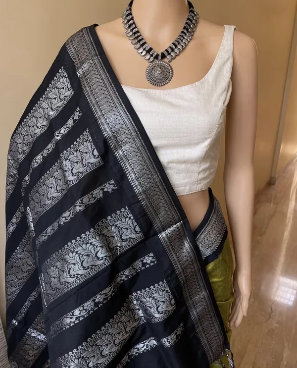 Lime_Green_Kalyani_Cotton_Silk_Saree_For_Women