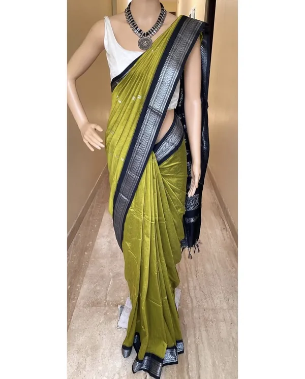 Lime_Green_Kalyani_Cotton_Silk_Saree_For_Women