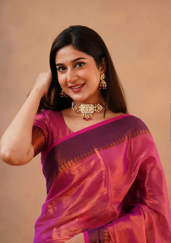 Magenta_Handloom_Cotton_Tissue_Blend_Saree_For_Women
