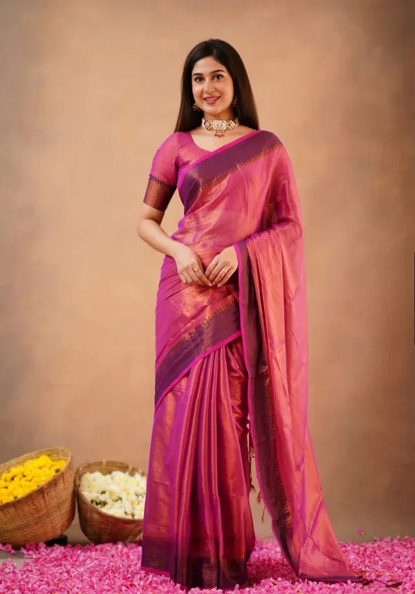 Magenta_Handloom_Cotton_Tissue_Blend_Saree_For_Women