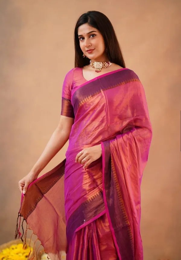 Magenta_Handloom_Cotton_Tissue_Blend_Saree_For_Women