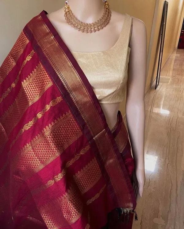 Royal_Burgundy_Kalyani_Cotton_Daily_Wear_Saree_For_Women