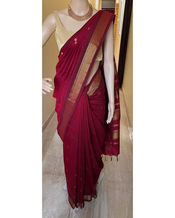 Royal_Burgundy_Kalyani_Cotton_Daily_Wear_Saree_For_Women