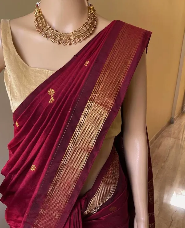Royal_Burgundy_Kalyani_Cotton_Daily_Wear_Saree_For_Women