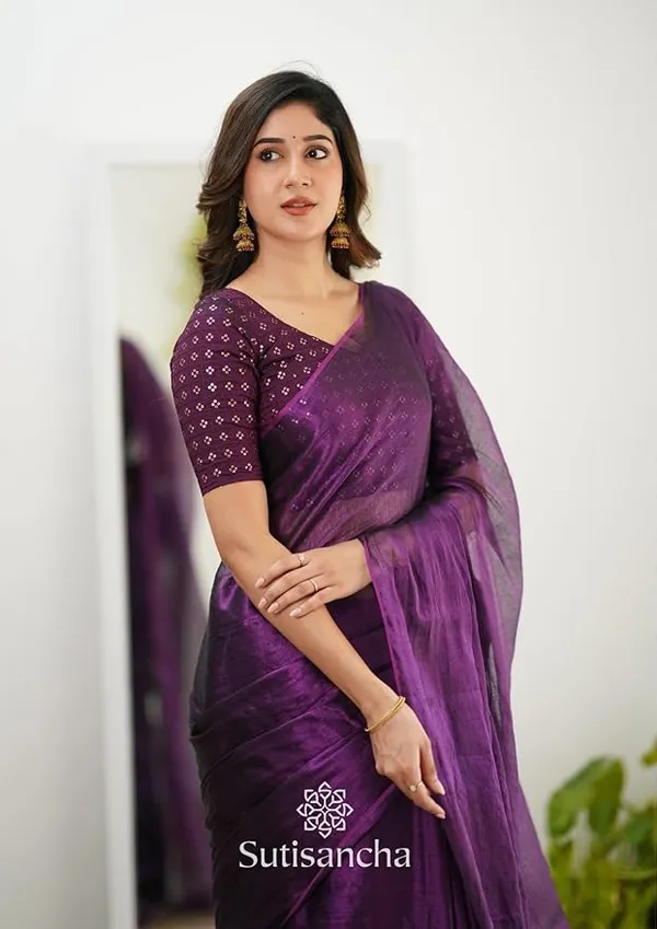 Wine_Color_Tissue_Silk_Embellished_Look_Saree_For_Women