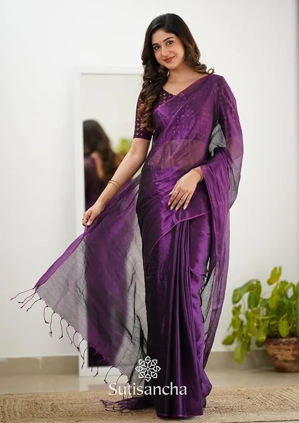 Wine_Color_Tissue_Silk_Embellished_Look_Saree_For_Women