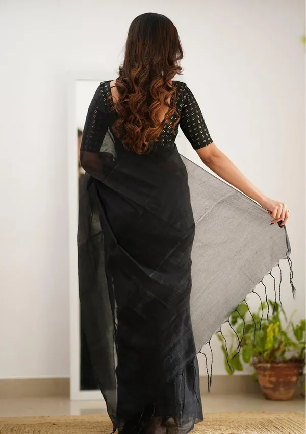 Black_Tissue_Silk_Embellished_Look_Saree_For_Women