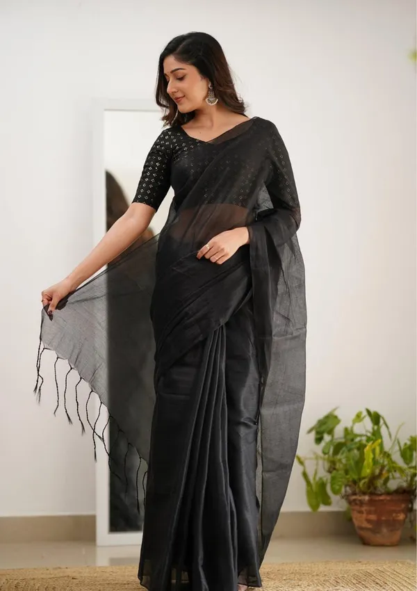 Black_Tissue_Silk_Embellished_Look_Saree_For_Women