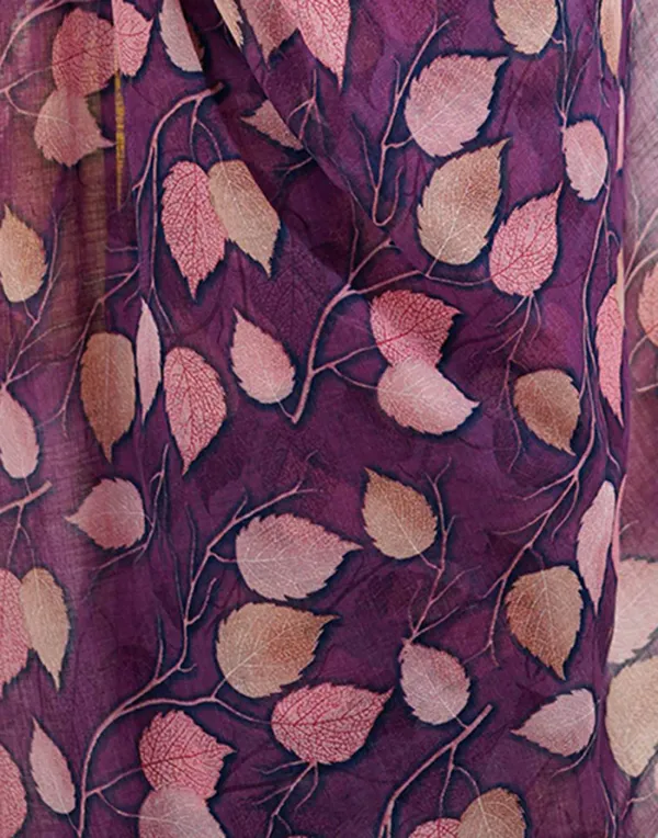 Dark_Purple_Linen_Printed_Saree