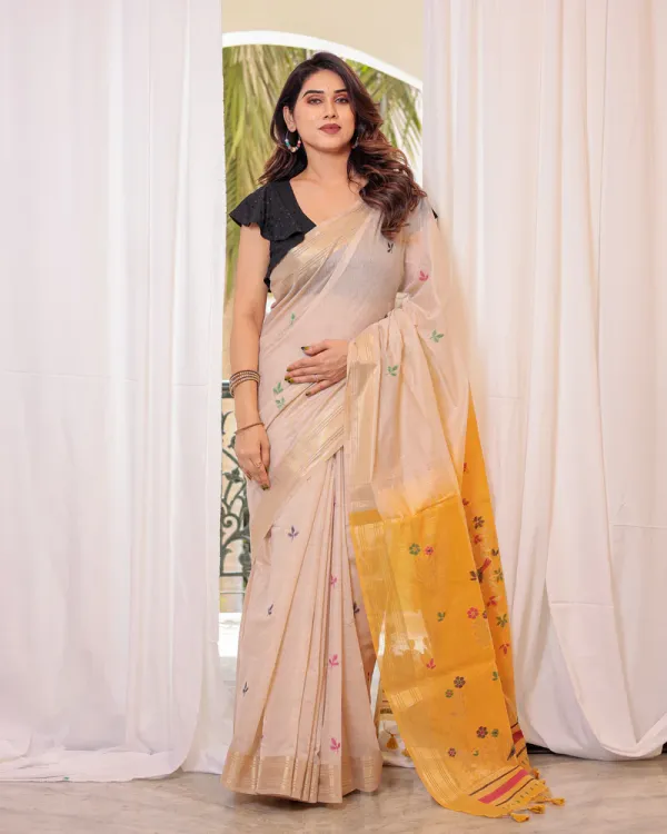 Yellow_Muga_Cotton_Zari_Weaving_Work_Saree_For_Women