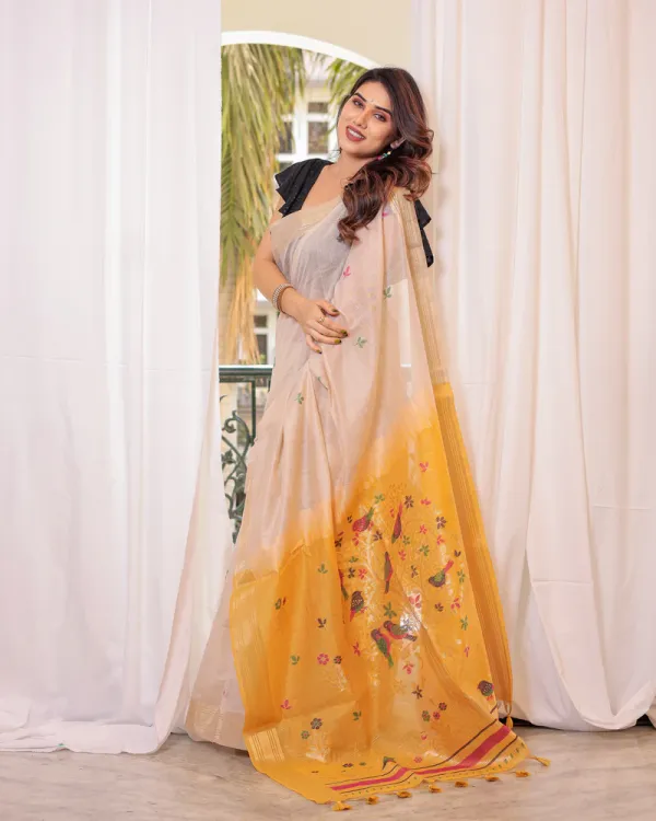 Yellow_Muga_Cotton_Zari_Weaving_Work_Saree_For_Women