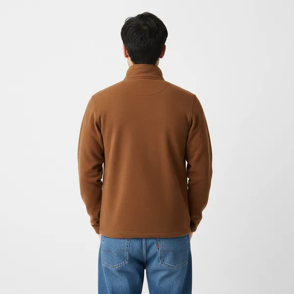 Coffee_Fleece_Zippered_Full-Zip_Slim_Fit_Jacket_For_Men
