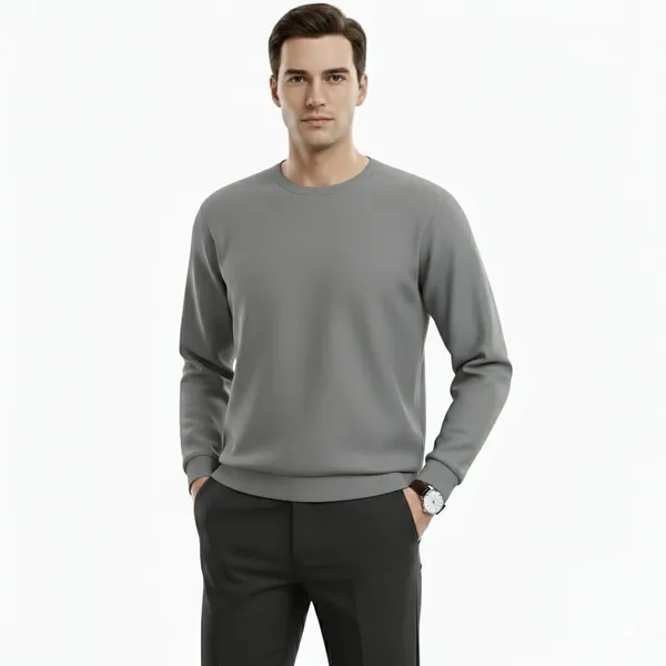 Grey_Round_Neck_3_Thread_Cotton_Fleece_Sweatshirt_400+_GSM_Gold_Finishing__Fabric_Sweatshirt